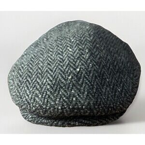 Cavanagh Hats New York Wool Blend  Herringbone Newsboy Cabbie Cap, Size M ITALY